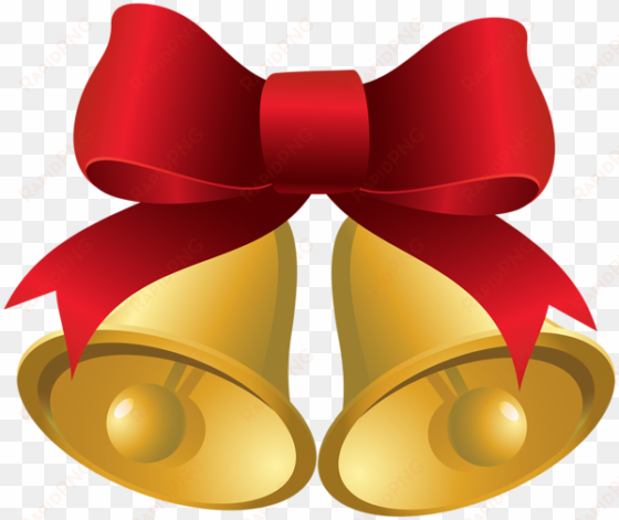 banner download gold bells with red bow png image - christmas bow with bells