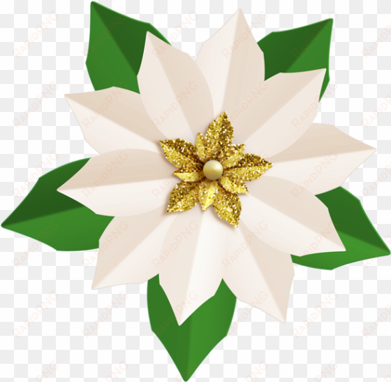Banner Free Library Christmas Png Clip Art Image Gallery - White Poinsettia Clip Art transparent png image