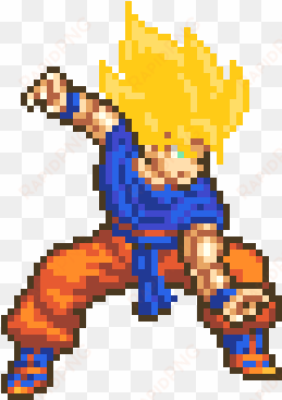 banner royalty free stock goku ssj the attack of saiyans - dbz 8 bit png