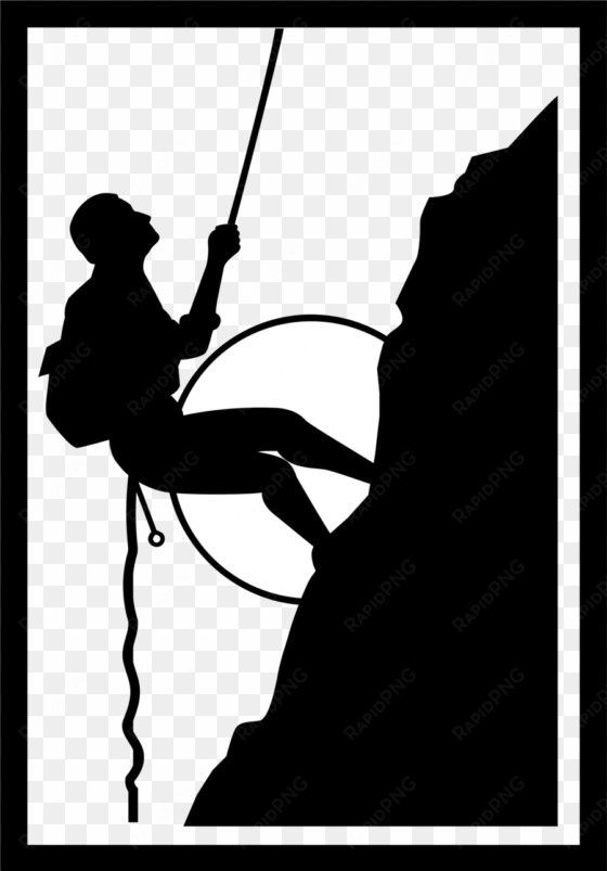 banner transparent climber clipart - mountain climber clipart black and white