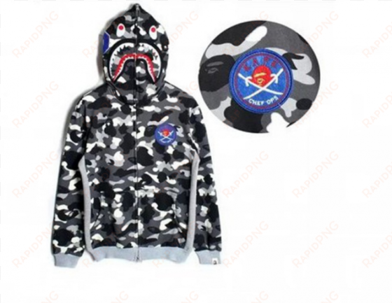 bape 12201457 men's jacket noctilucent printing hoodie - bape grey camo hoodie