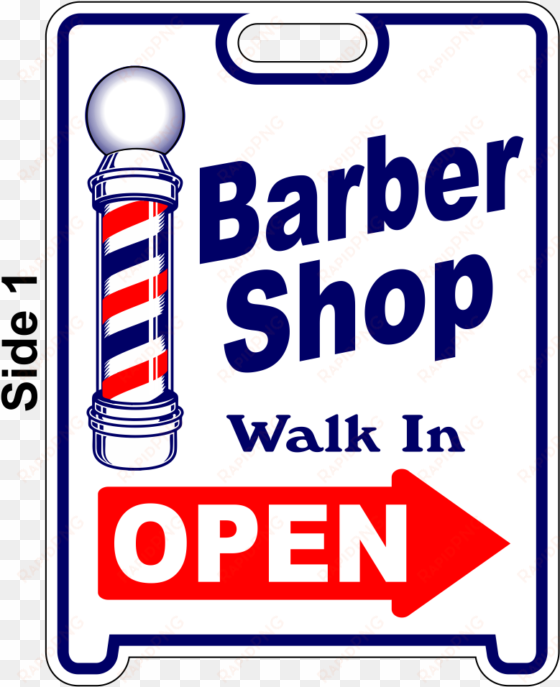 barber shop open sign sandwich board~free standing~weather - sandwich board