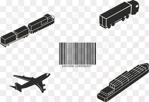 barcode plane truck cargo train ship pixab - tren de carga png