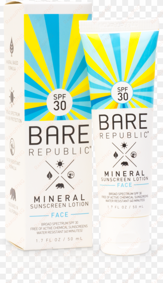 bare republic mineral spf 30 face sunscreen lotion, - bare republic natural mineral sunscreen tinted face