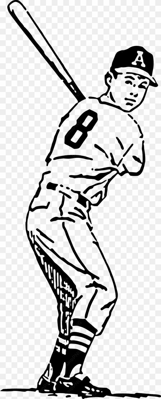 baseball sport red laces transparent image - baseball player black and white