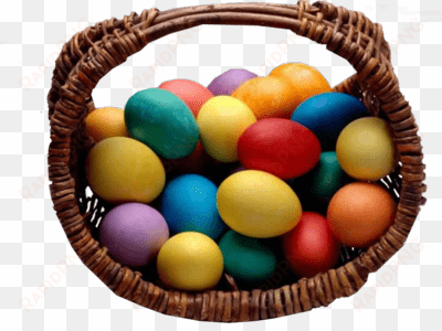 basket with coloured easter eggs png - easter basket png transparent