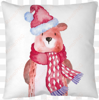 Bear Christmas Animals Winter Watercolor Hand-painted - Christmas Animals Watercolor transparent png image