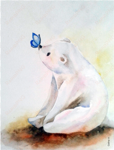 bear drawing watercolor - watercolor painting