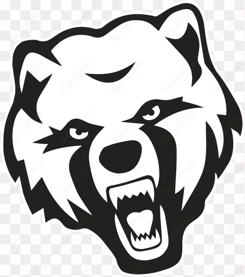 bear head black & white - catholic high school baton rouge bears