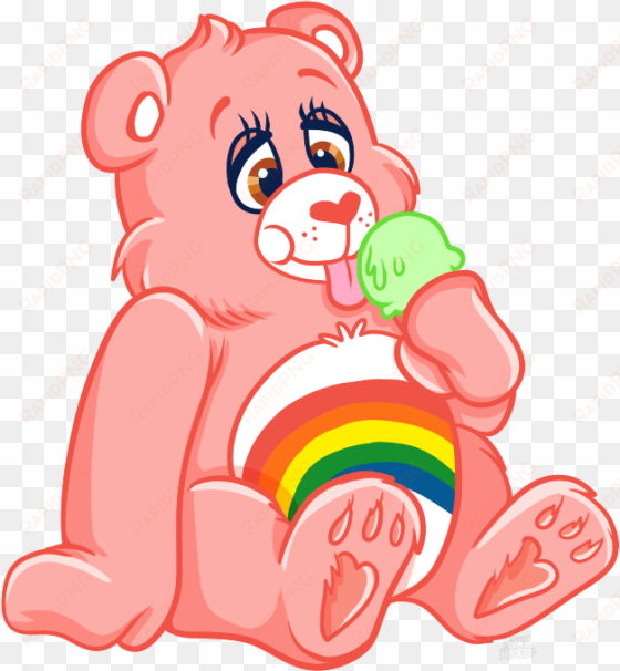 bears forever deviantart superalex cheer eating ice - care bear ice cream