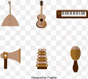 beautiful cartoon flat chinese classical musical instrument - music