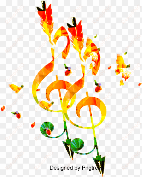 beautiful cartoon hand-painted music symbol staff, - dessin magnifique de musique