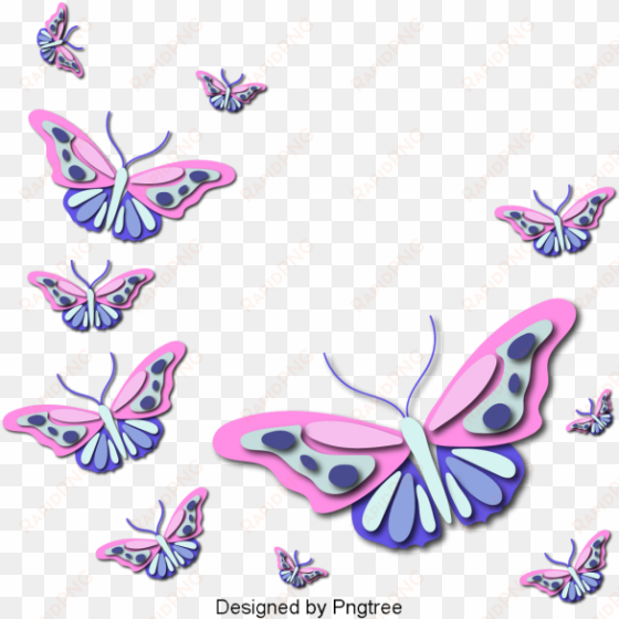 beautiful colorful cartoon hand-painted butterfly spring, - cartoon