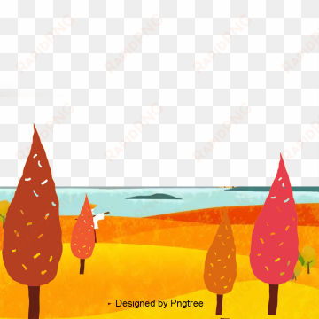 beautiful colorful cartoon lovely hand-painted autumn - portable network graphics