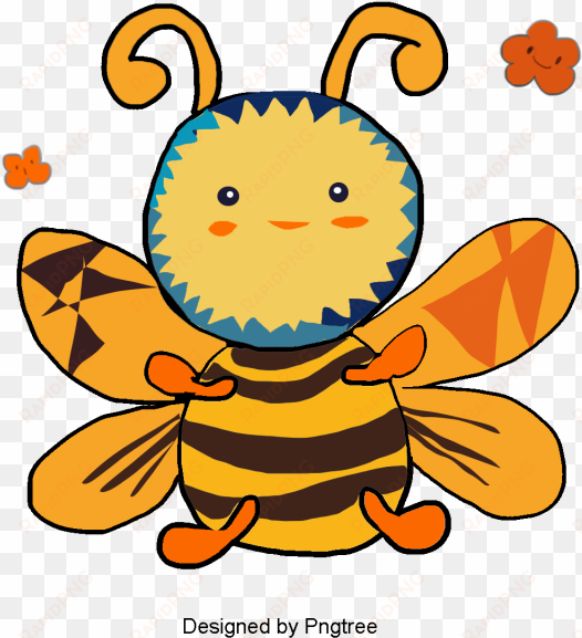 beautiful cool cartoon cute hand-painted animal bees, - psd