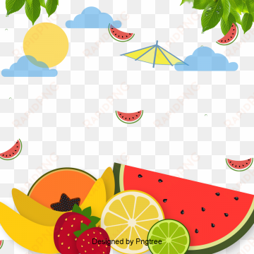 Beautiful Cool Cartoon Summer Drinks Holiday Background, - Summer transparent png image