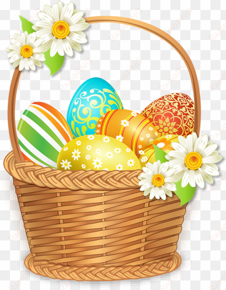 beautiful easter basket with colorful eggs, beautiful - easter basket png
