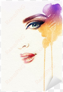 beautiful woman face - art print: ismagilova's beautiful woman face. watercolor