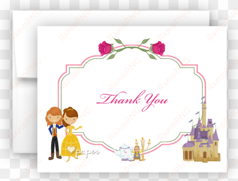 beauty & the beast thank you cards note card stationery - beauty and the beast thank you cards