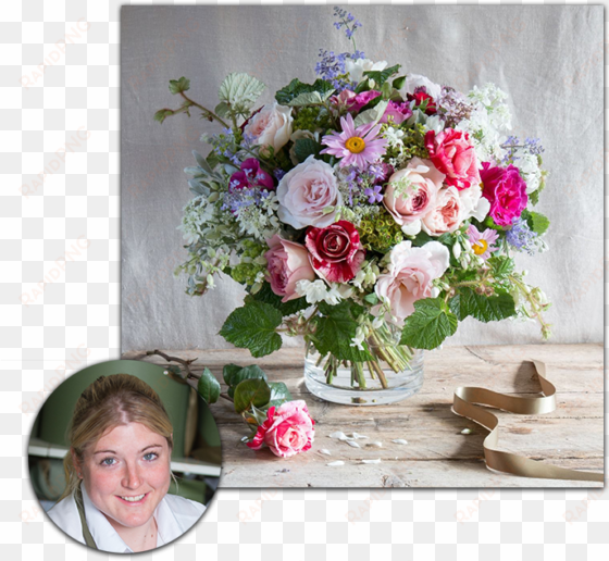 becky, florist at our farm workshop - garden roses