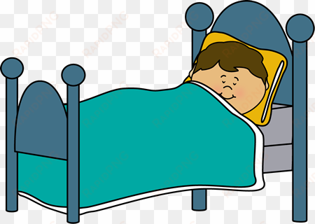 bed clipart for kid - boy sleeping in bed clipart