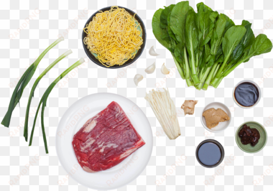 beef ramen noodle soup with choy sum and enoki mushrooms - ramen mushrooms