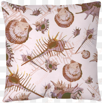 Beige Watercolor Seashells Pattern Floor Pillow • Pixers® - Watercolor Painting transparent png image