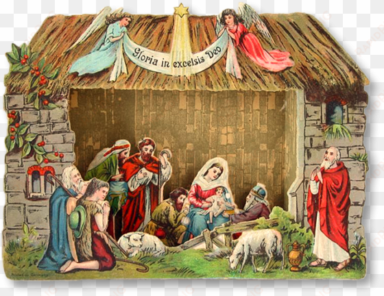 Berries Nativity Papermodelkiosk Com - Nativity Scene Vintage Clipart transparent png image