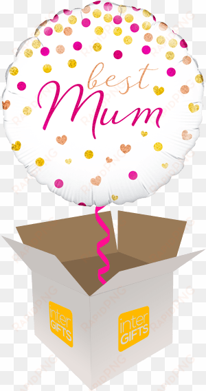 best mum confetti hearts & circles - balloon