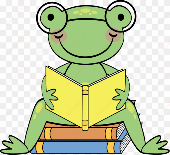 best reading book clip art frog lily pad - frog reading clip art