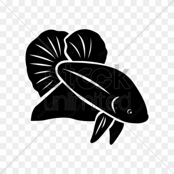 Betta Fish Silhouette Clipart Siamese Fighting Fish - Betta Fish Vector Png transparent png image