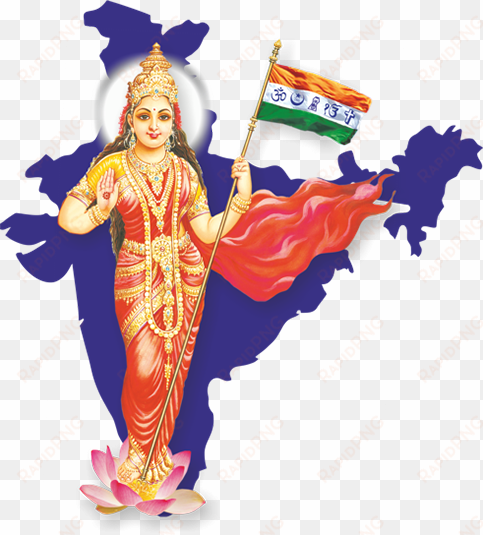 bharat mata - india map with bharat mata