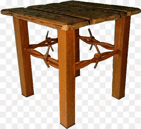 big barb wire end table - barbed wire