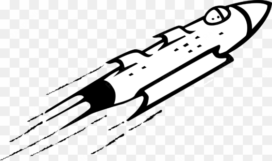 big image - white silhouette rocket