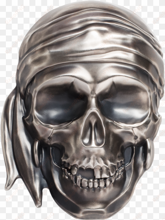 big pirate skull - silver