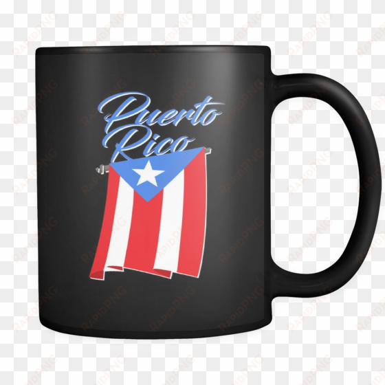 big puerto rican flag on puerto rican black 11oz mug - work in germany funny
