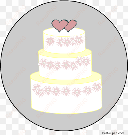 big wedding cake with two hearts, free png clip art - wedding cake