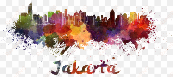 Bigstock Jakarta Skyline In Watercolor - Jakarta Skyline Transparent transparent png image