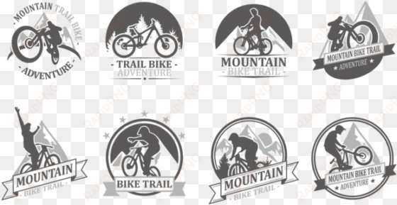 bike trail labels vector - logotipo con bicicletas