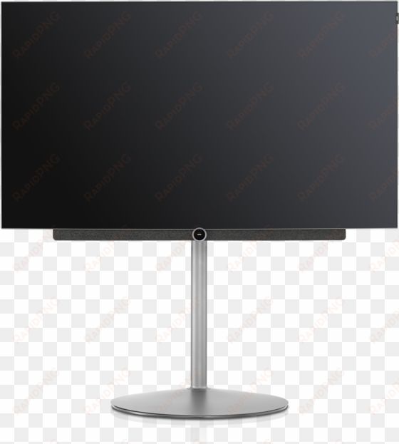 bild3 55 oled with floor stand plate graphitgrau frontal - television set
