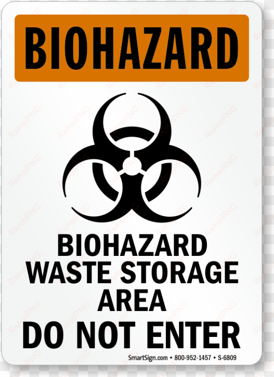 biohazard waste storage area do not enter sign - biohazard infected specimen