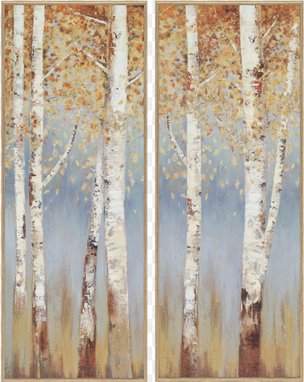 birch trees pk/2 - allison pearce canvas art prints - butterscotch birch