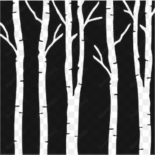 birch trees - stencil