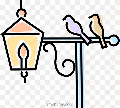 birds on a lamp post royalty free vector clip art illustration - vectores postes de luz