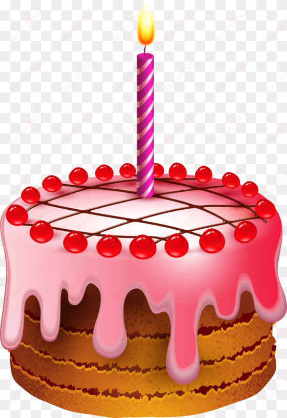 birthday cake with candle transparent clip art image