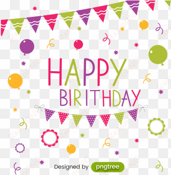 birthday party card with colorful flags, birthday, - party