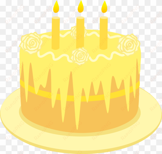 birthday with candles free clip art yellow - yellow cake clip art