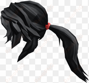 black action ponytail - roblox ponytail