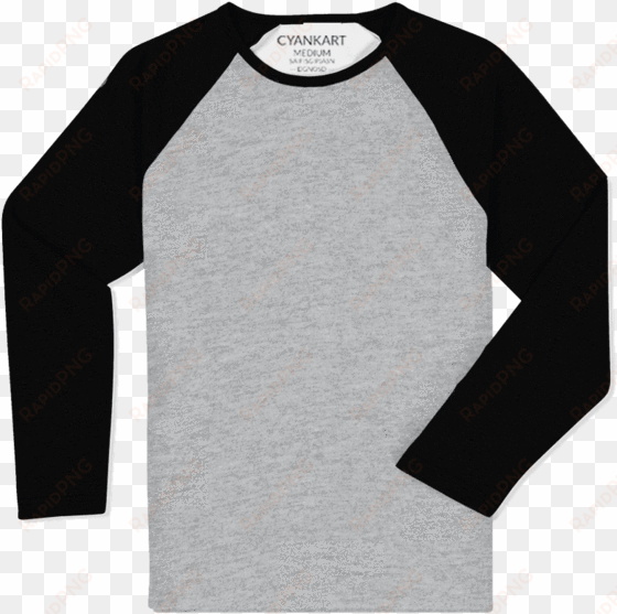 black and grey full sleeves raglan t-shirt - black and grey raglan