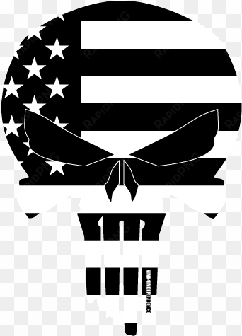 Black And White American Flag - Black And White American Flag Skull transparent png image